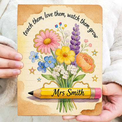 Teacher Gifts Boho Kraft - Personalized Teacher Leather Journal