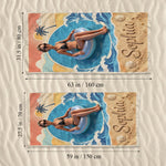 Custom From Photo Retro Summer Beach - Personalized Sea Lover Quick-dry Beach Towel/ Bath Towel
