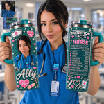 Gift for Nurse - Personalized Nurse Rhinestone Tumbler With Handle