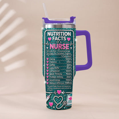 Gift for Nurse - Personalized Nurse Rhinestone Tumbler With Handle