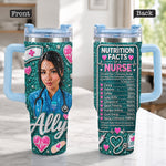 Gift for Nurse - Personalized Nurse Rhinestone Tumbler With Handle