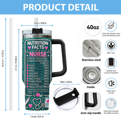 Gift for Nurse - Personalized Nurse Rhinestone Tumbler With Handle
