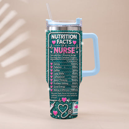 Gift for Nurse - Personalized Nurse Rhinestone Tumbler With Handle