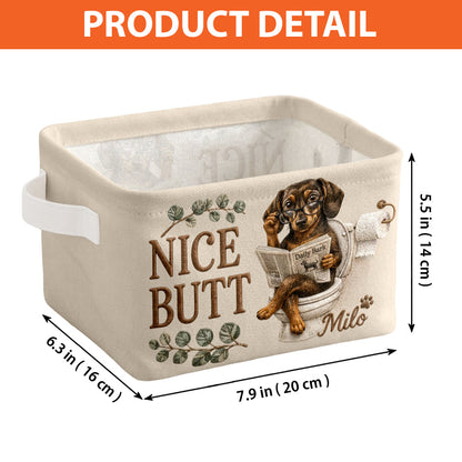 Funny Pet Bathroom Basket - Personalized Dog Rectangle Storage Basket