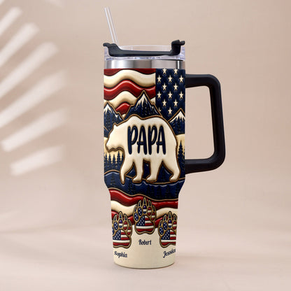Proud Papa - Personalized Father Tumbler With Handle
