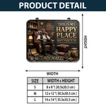 Bar Is My Happy Place - Personalized Whisky 3D Printed Cut Metal Sign
