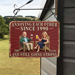 Annoy Each Other Since - Personalized Couple Rectangle Metal Sign