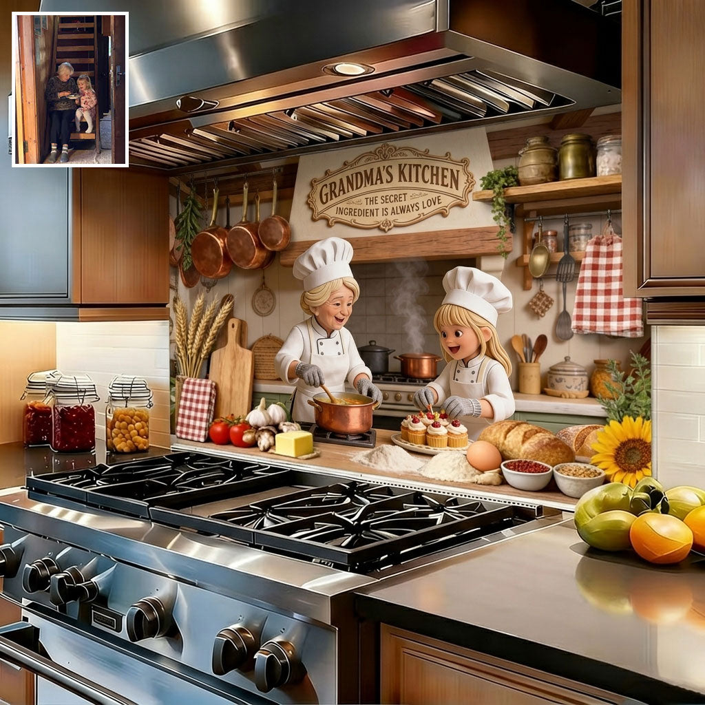 Grandma Kitchen Oil-Proof Backsplash Decal - Personalized Grandma Wall Decal