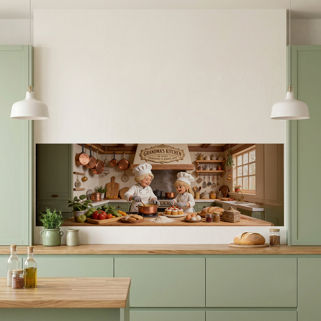 Grandma Kitchen Oil-Proof Backsplash Decal - Personalized Grandma Wall Decal