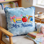 Kawaii School Teacher Gift Personalized - Personalized Teacher Faux Fur Square Pillow
