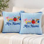 Kawaii School Teacher Gift Personalized - Personalized Teacher Faux Fur Square Pillow