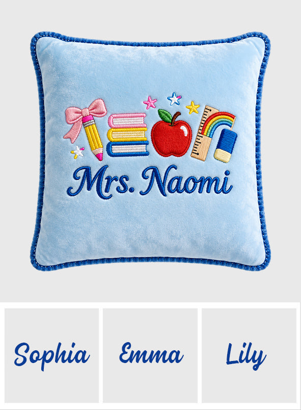 Kawaii School Teacher Gift Personalized - Personalized Teacher Faux Fur Square Pillow