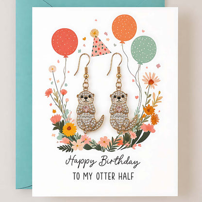 Happy Birthday - Personalized Birthday Earrings With Card