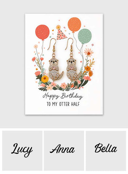 Happy Birthday - Personalized Birthday Earrings With Card