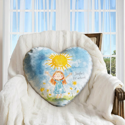 Your Child's Artwork - Personalized Kid Premium Faux Fur Pillow