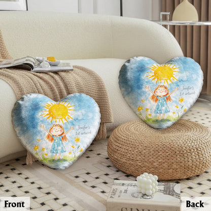 Your Child's Artwork - Personalized Kid Premium Faux Fur Pillow