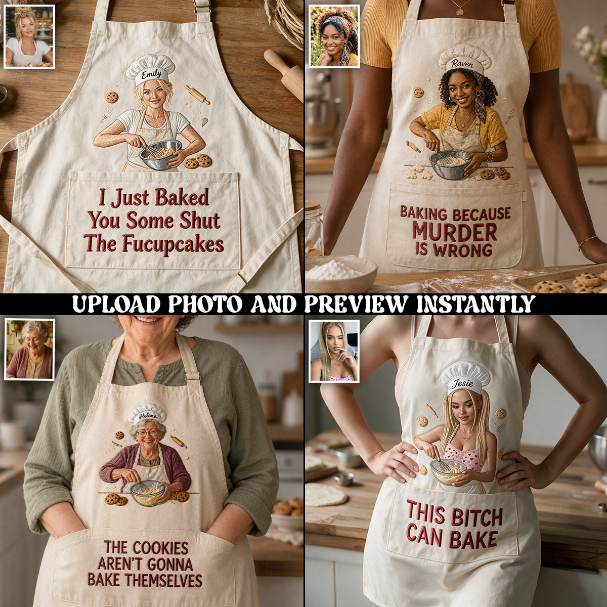 Shut The Fucupcakes - Personalized Baking Apron With Pockets
