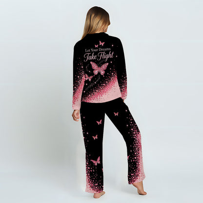 Love Butterfly - Personalized Butterfly Button Down Pajamas