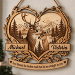 God Blessed The Broken Road That Led Me Straight To You - Personalized Couple Custom Shaped Wood Sign