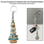Coastal Sea Glass Lighthouse Christmas - Personalized Family Ornament