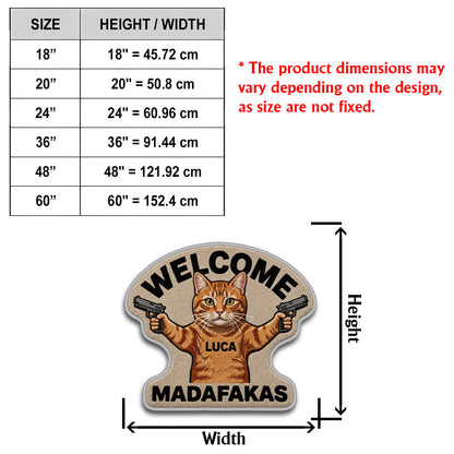 Welcome Mudafakas - Personalized Cat Non-Slip Tufted Rug