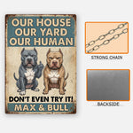 Funny Waring Sign For Pet Owner - Personalized Dog Rectangle Metal Sign
