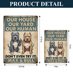 Funny Waring Sign For Pet Owner - Personalized Dog Rectangle Metal Sign