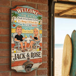 Welcome To Our Patio - Personalized Couple Wall Bottle Opener