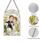 Meaningful Anniversary Couple Gift - Personalized wedding 3D Printed Glass Suncatcher