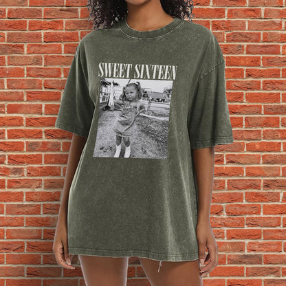 Birthday Gift - Personalized Birthday Washed T-Shirt