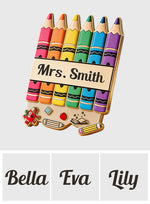 Pencil Crayon Teacher Lapel Pin - Personalized Teacher Pin