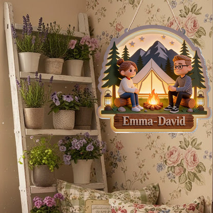 Camping Partners For Life - Personalized Camping LED Light Acrylic Sign