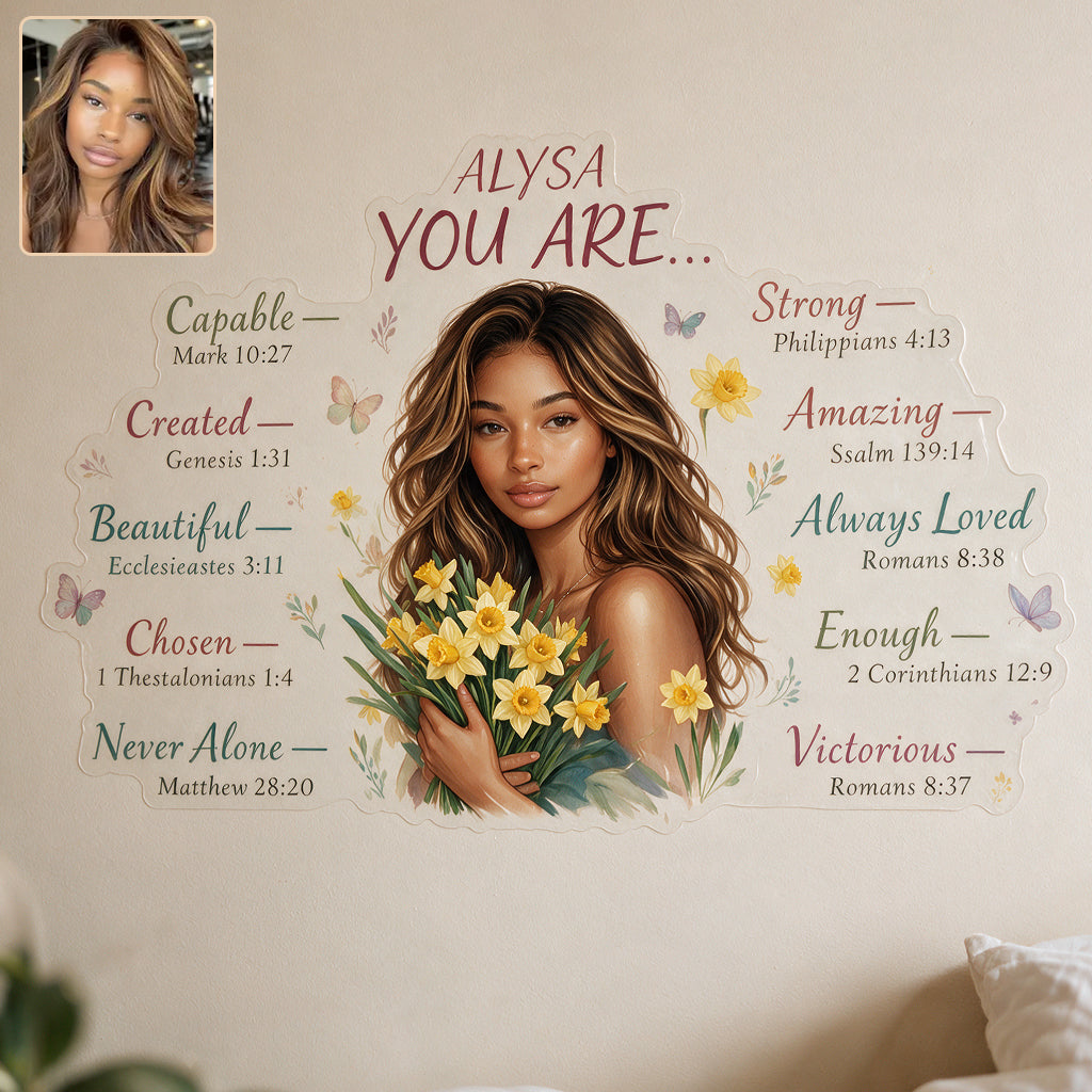 God Said You Are... - Personalized African American Wall Decal