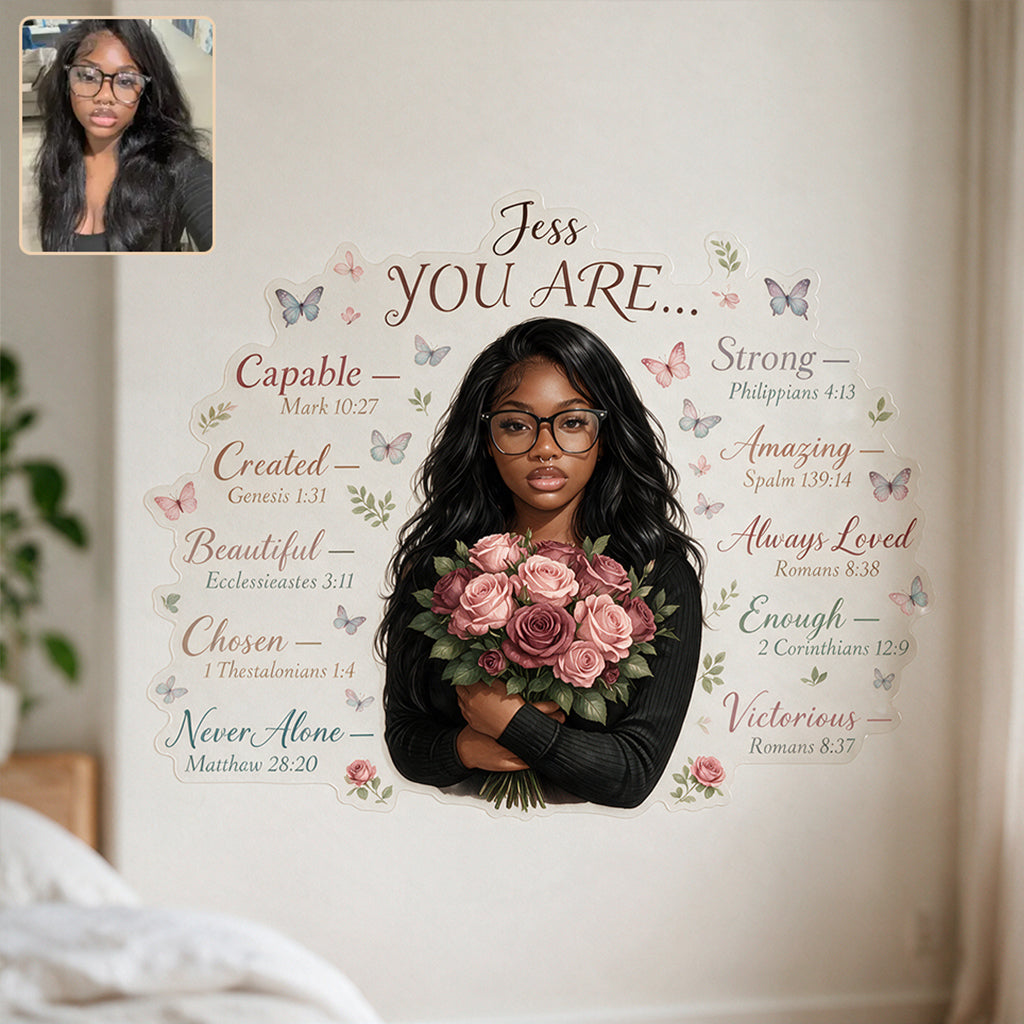 God Said You Are... - Personalized African American Wall Decal