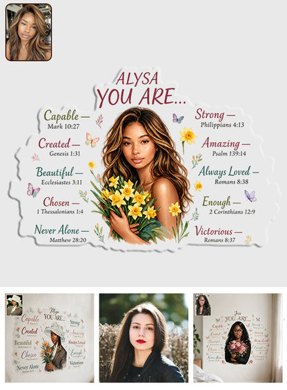 God Said You Are... - Personalized African American Wall Decal