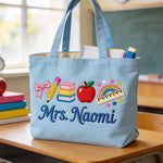 Kawaii School Teacher Gift Personalized - Personalized Teacher Tote Bag