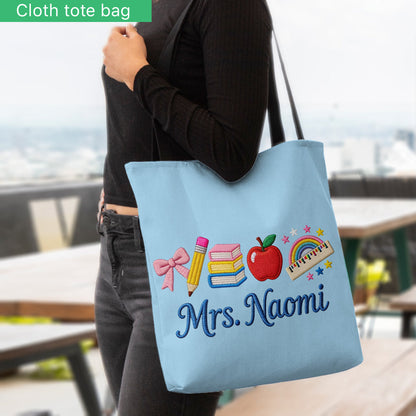 Kawaii School Teacher Gift Personalized - Personalized Teacher Tote Bag