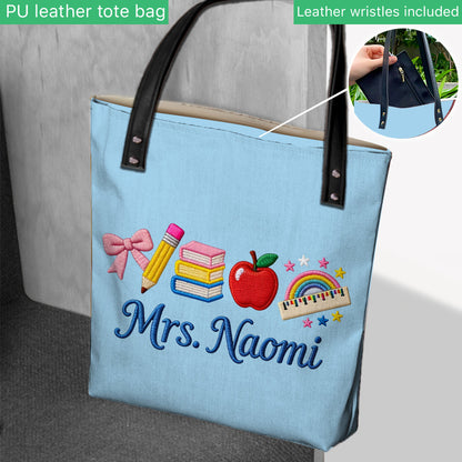 Kawaii School Teacher Gift Personalized - Personalized Teacher Tote Bag