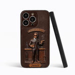 Whiskey And Cigar - Personalized Whisky 3D Embossed Leather Phone Case