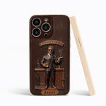 Whiskey And Cigar - Personalized Whisky 3D Embossed Leather Phone Case