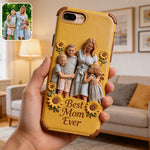 Best Mom Ever - Personalized Mother 3D Embossed Leather Phone Case