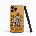 Best Mom Ever - Personalized Mother 3D Embossed Leather Phone Case