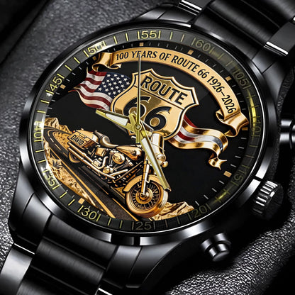 100 Years Of Route Personalized Gifts For Bikers - Personalized Biker Hand Watch