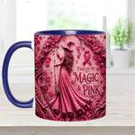 Fueled By Magic & Pink - Personalized Breast Cancer Awareness Accent Mug & Coaster