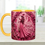 Fueled By Magic & Pink - Personalized Breast Cancer Awareness Accent Mug & Coaster