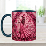 Fueled By Magic & Pink - Personalized Breast Cancer Awareness Accent Mug & Coaster