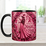 Fueled By Magic & Pink - Personalized Breast Cancer Awareness Accent Mug & Coaster