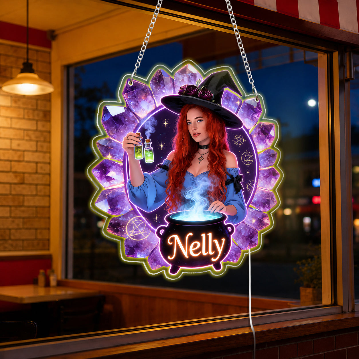 The Witch Is In - Personalized Witch Neon LED Light Sign