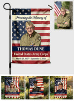 Military Memorial - Personalized Veteran Garden Flag