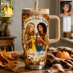Autumn Is Better Together - Personalized Bestie Tumbler With Handle